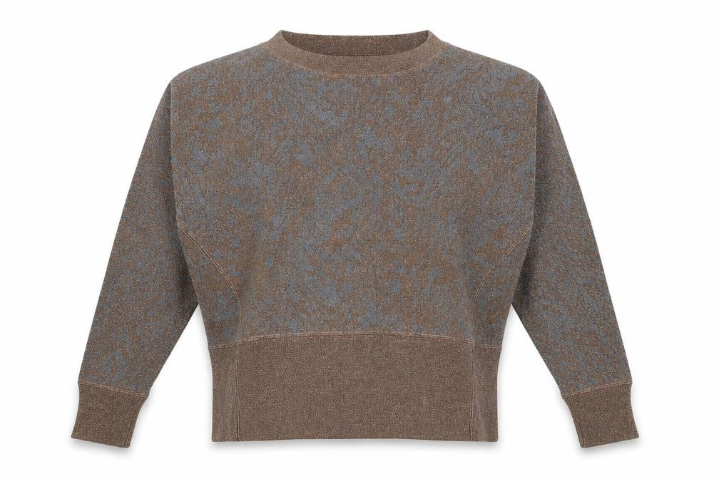 Front view of French Connection women’s brown round neck polyester jumper, size XS