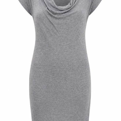 RESERVED Womens Grey Cotton T-Shirt Dress Size S Cowl Neck Pullover