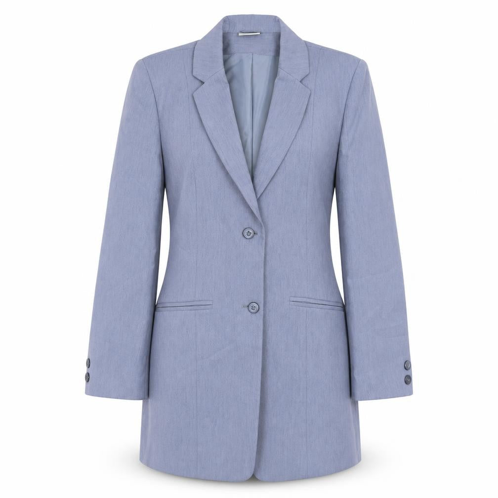 Front view of Mackays Blue Jacket Blazer, size 12, Button