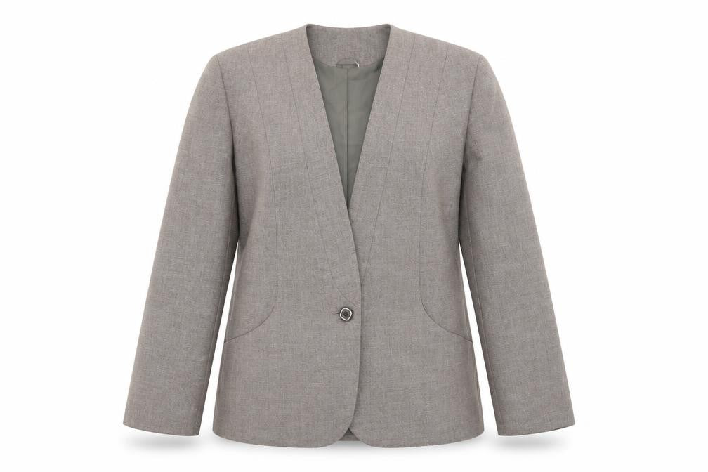 Front view of Debenhams women’s brown polyester jacket blazer, size UK 14