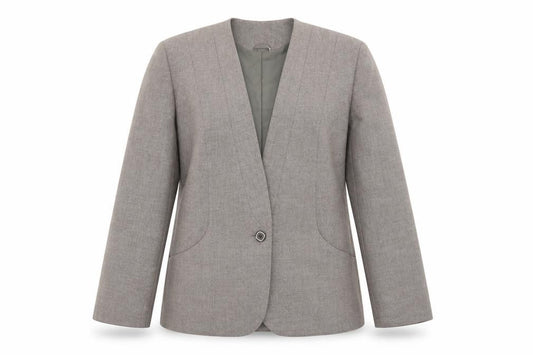 Front view of Debenhams women’s brown polyester jacket blazer, size UK 14