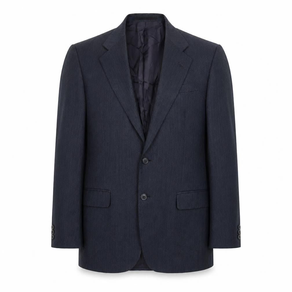 Front view of Marks & Spencer men’s blue wool jacket suit jacket, size 38, regular