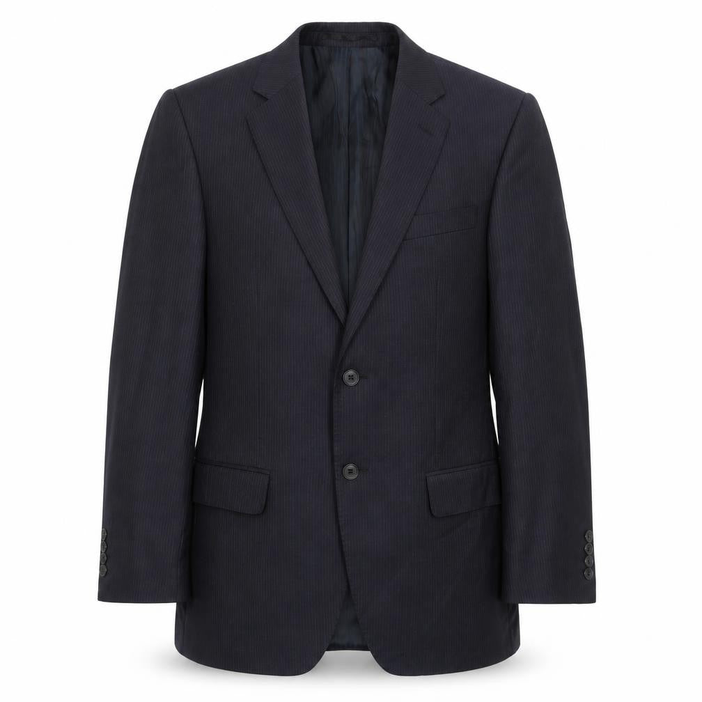 Front view of Lanificio men’s black wool jacket suit jacket, size 38, regular