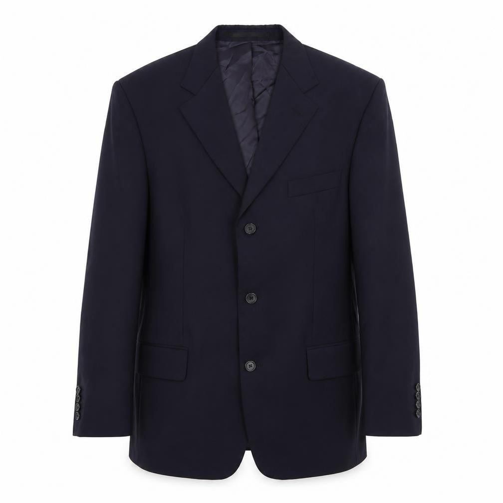 Front view of Odermark men’s blue wool jacket suit jacket, size 42, regular