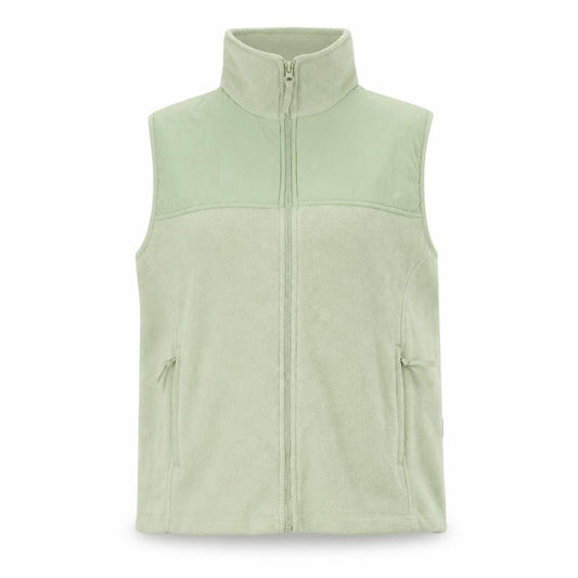 Front view of Bonmarché women’s green gilet jacket, size M, zip