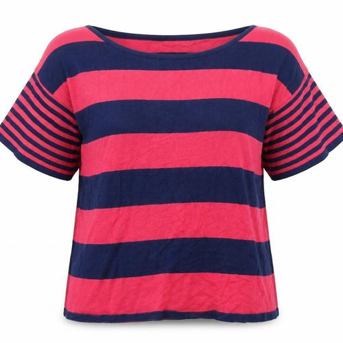 Marks and Spencer Girls Multicoloured Round Neck Striped 100% Cotton Pullover Jumper Size 15-16 Years Pullover
