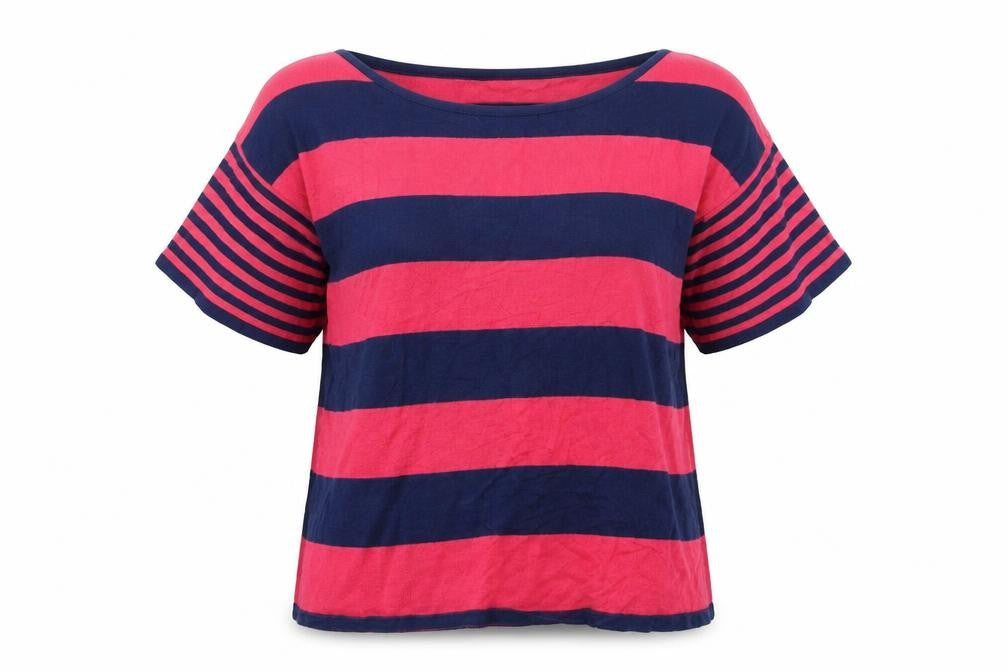 Marks and Spencer Girls Multicoloured Round Neck Striped 100% Cotton Pullover Jumper Size 15-16 Years Pullover