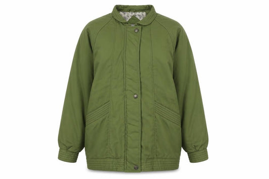 Front view of Eleganze women’s green jacket, size S, zip