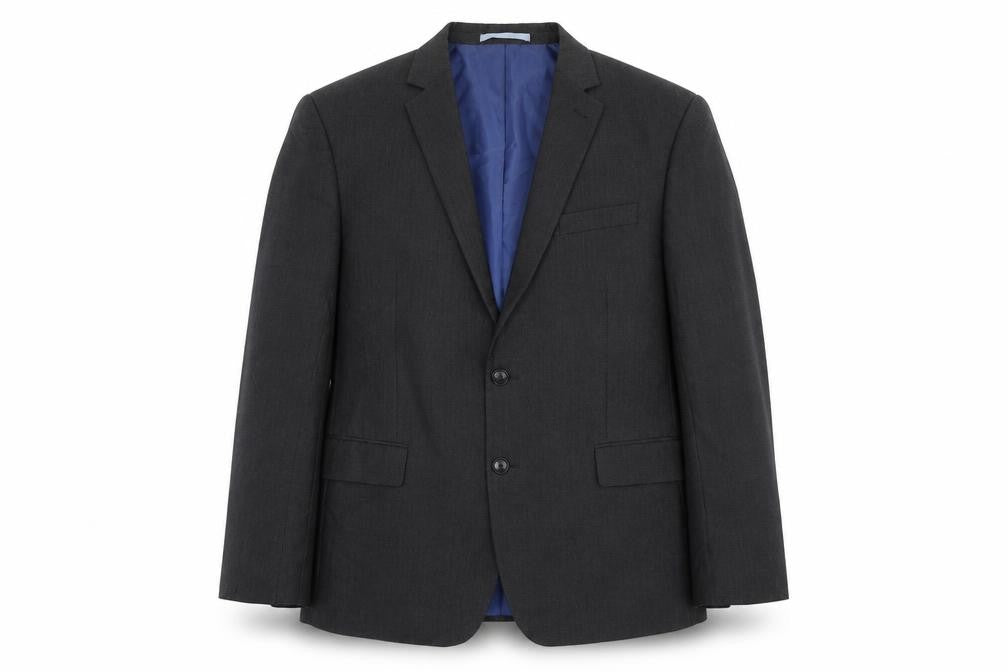 Front view of Marks & Spencer men’s grey polyester jacket suit jacket, size 44, regular