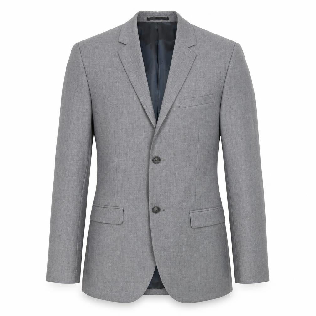 Front view of Topman men’s grey polyester jacket suit jacket, size 38, regular