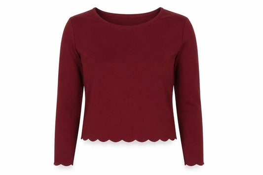 Front view of New Look women’s red polyester basic t-shirt, size UK 10, round neck