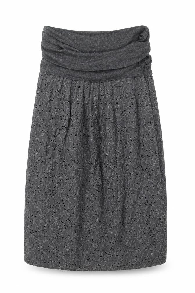 Front view of Tara Jarmon women’s grey polyester a-line, size UK 10, cowl neck pullover