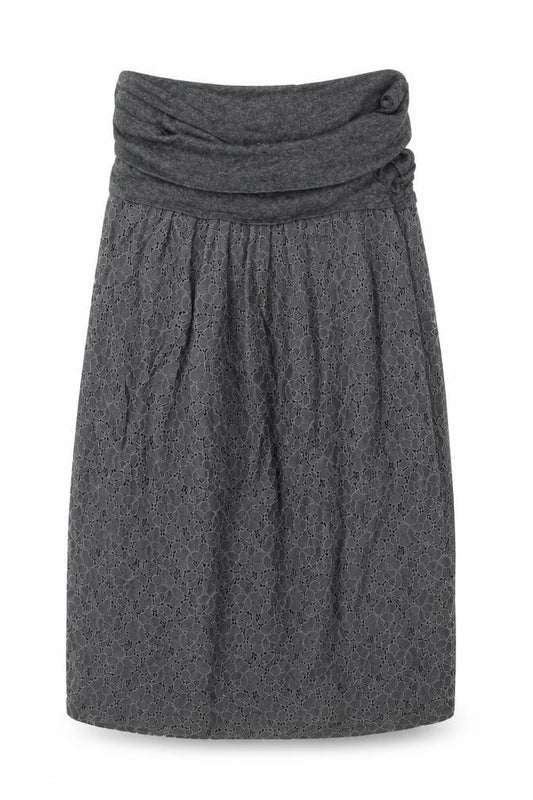 Front view of Tara Jarmon women’s grey polyester a-line, size UK 10, cowl neck pullover