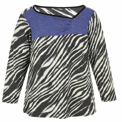 Collection London Womens Multicoloured Round Neck Animal Print Acrylic Pullover Jumper Size 22 - Zebra Pattern Size 22-24