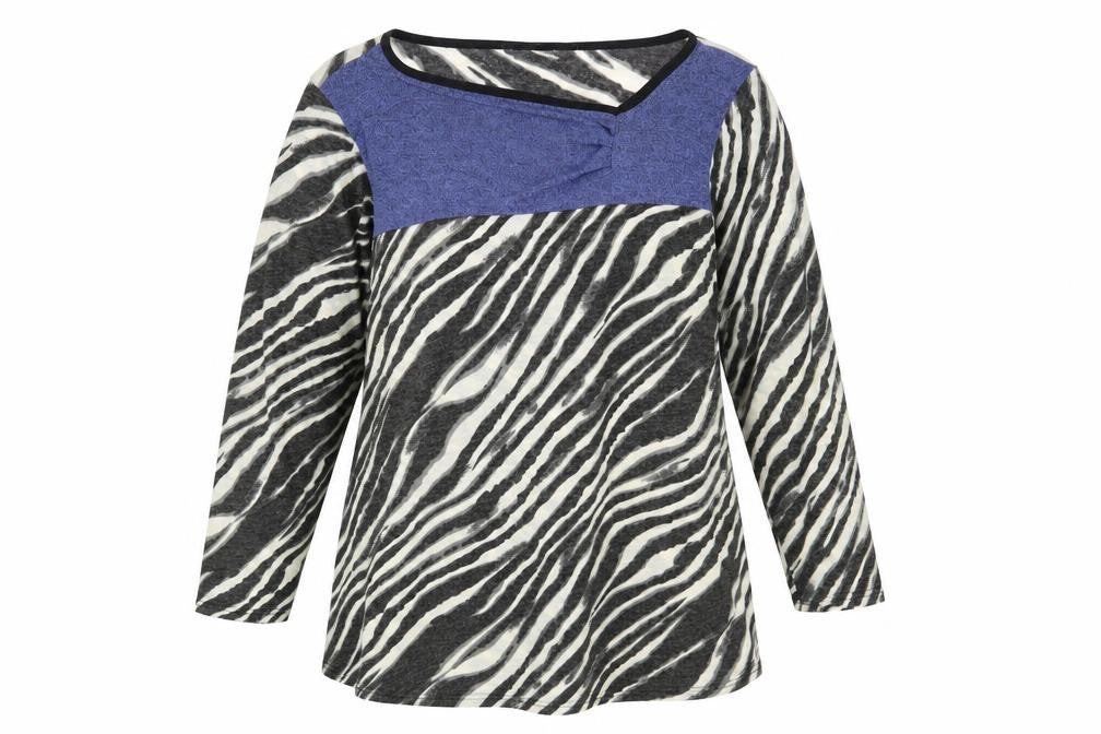 Collection London Womens Multicoloured Round Neck Animal Print Acrylic Pullover Jumper Size 22 - Zebra Pattern Size 22-24