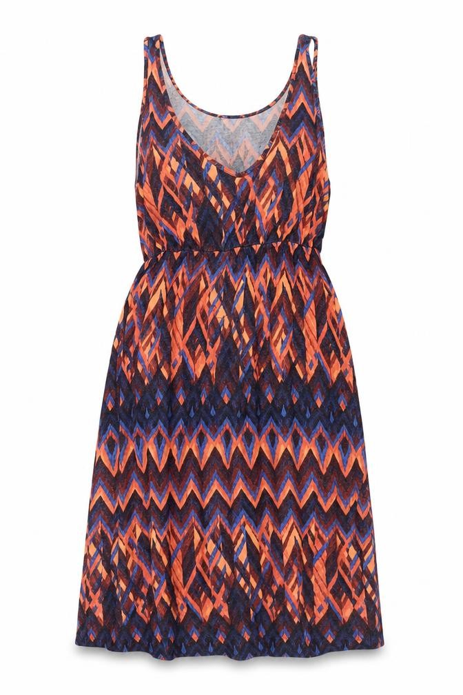 Front view of Gap women’s multicoloured geometric viscose a-line, size S, round neck pullover