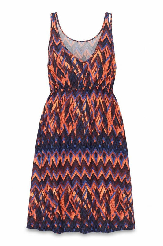 Front view of Gap women’s multicoloured geometric viscose a-line, size S, round neck pullover