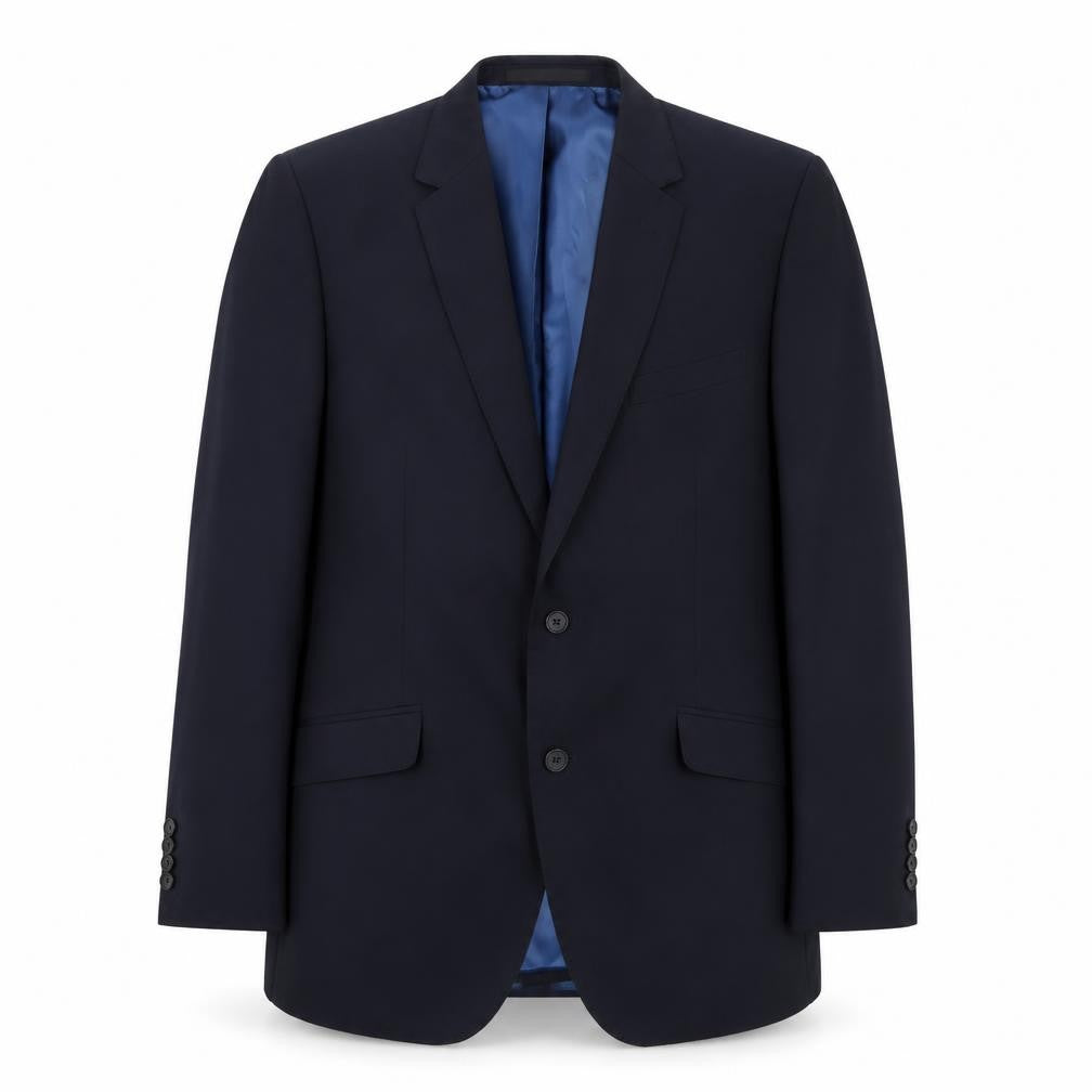 Front view of Autograph men’s blue wool jacket suit jacket, size M, regular