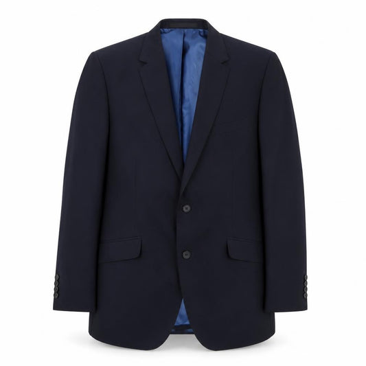 Front view of Autograph men’s blue wool jacket suit jacket, size M, regular