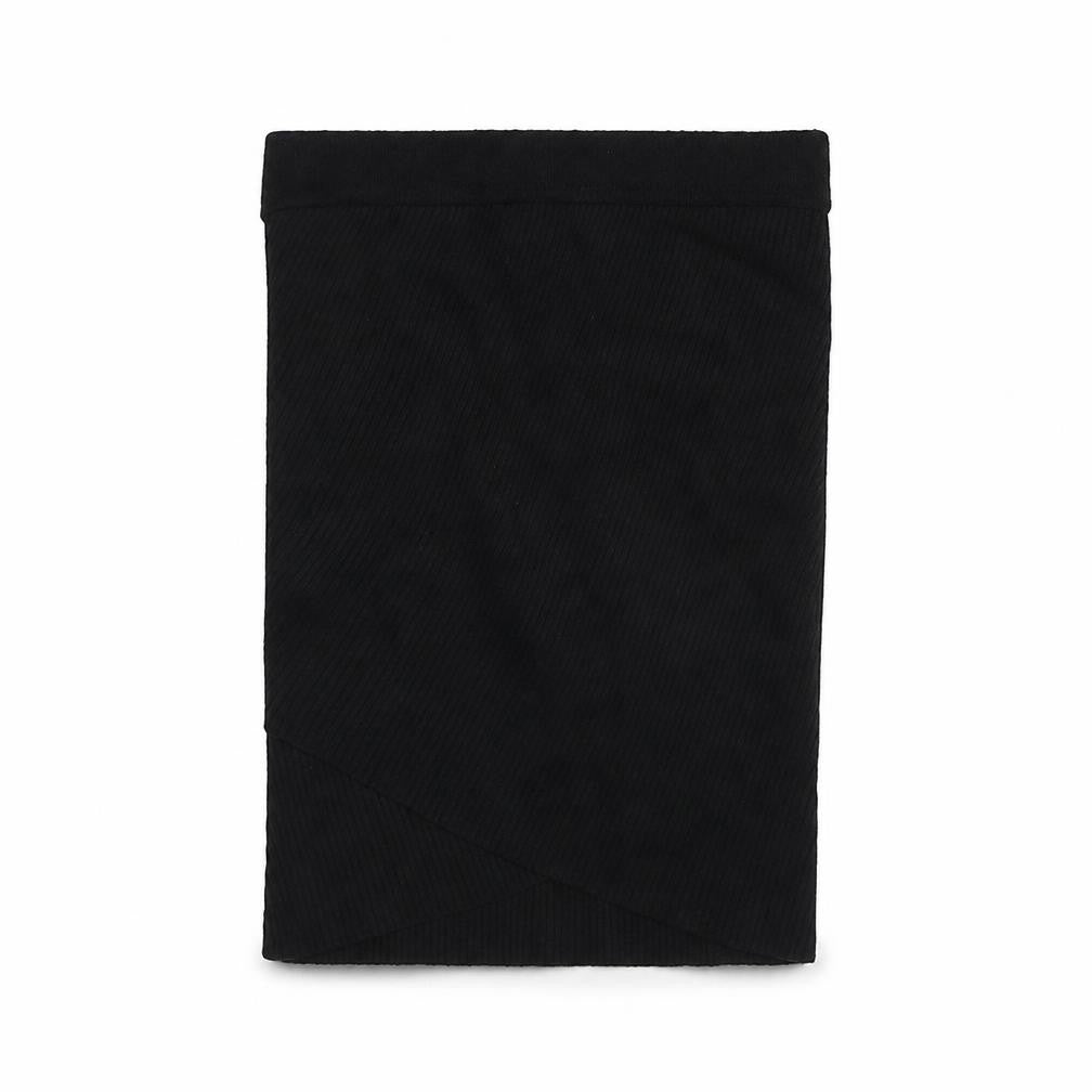 Front view of Zara women’s black nylon bandage skirt, size S