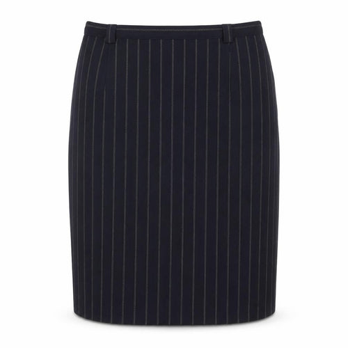 Gold Womens Black Striped Polyester Straight & Pencil Skirt Size 34 in Zip