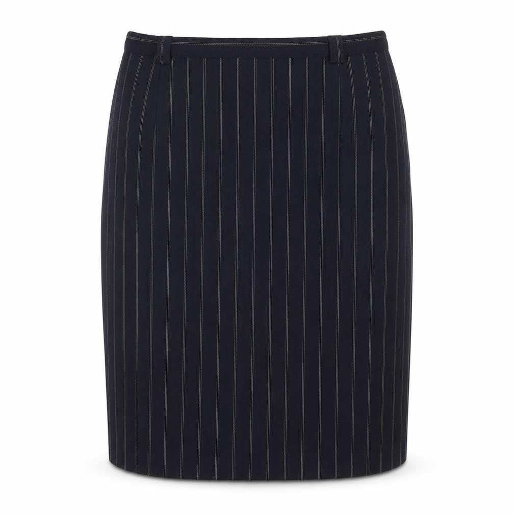 Gold Womens Black Striped Polyester Straight & Pencil Skirt Size 34 in Zip