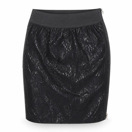 Machima Womens Black Geometric Polyurethane A-Line Skirt Size 27 in Zip