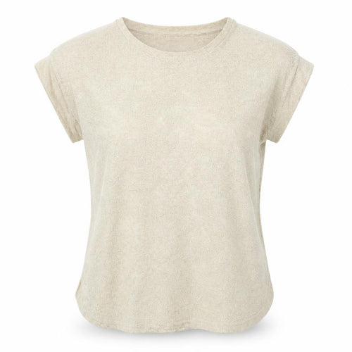 Mango Womens Gold Geometric Polyester Basic Blouse Size S Round Neck