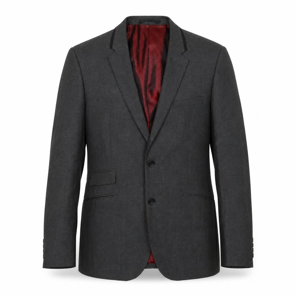 Front view of Burton men’s grey polyester jacket suit jacket, size 38, regular