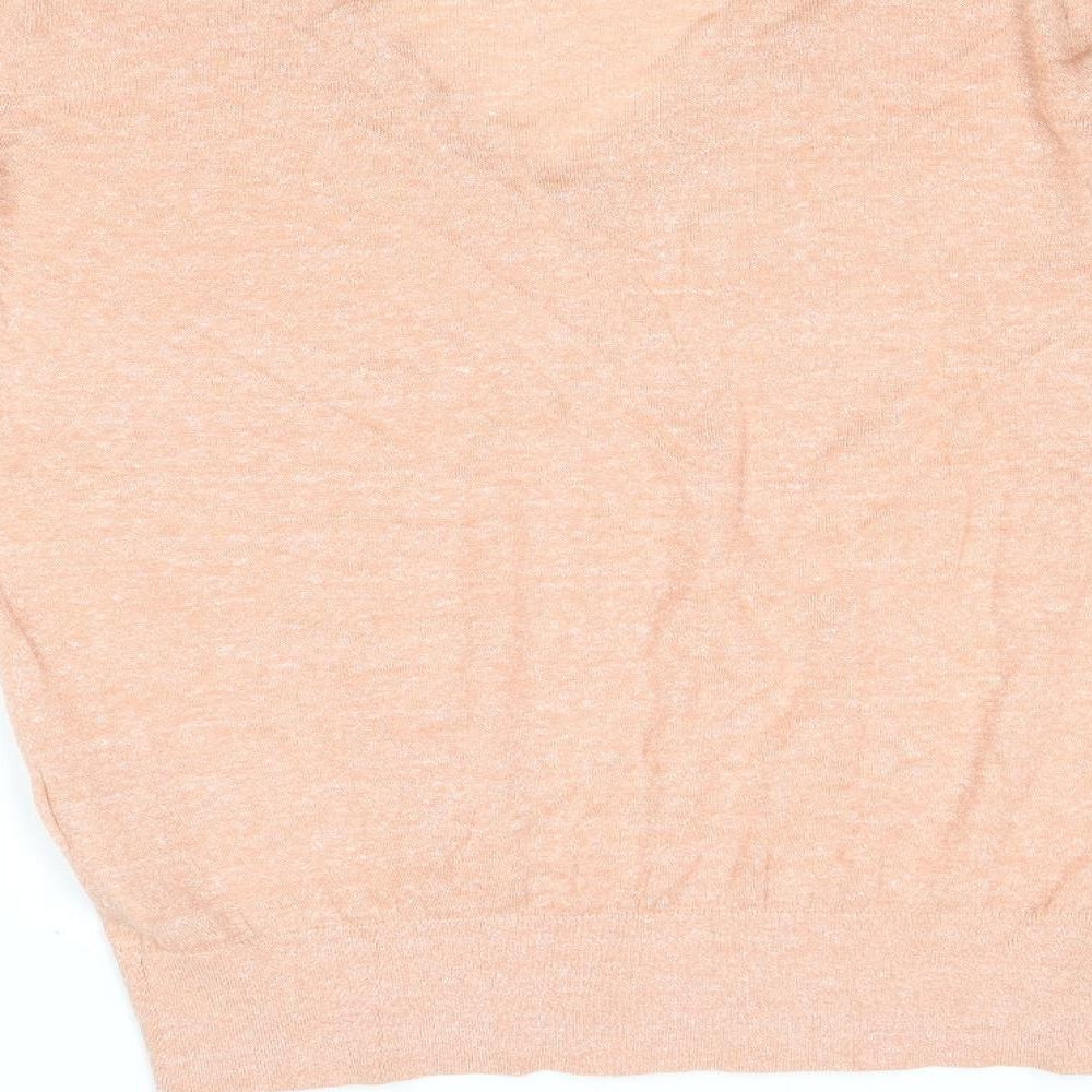Reiss Womens Pink V-Neck Wool Pullover Jumper Size M