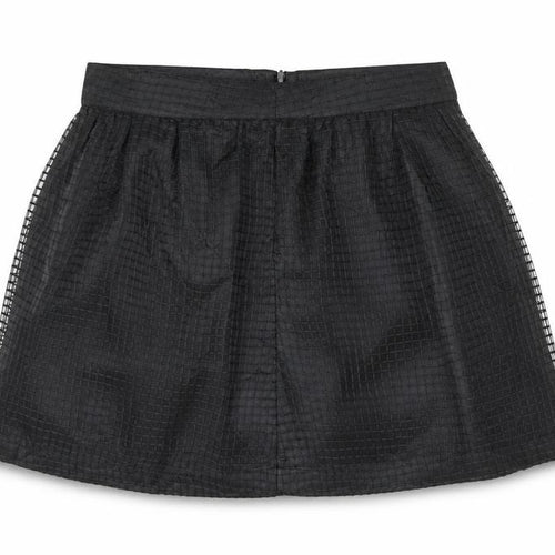 Pure Oxygen Womens Black Geometric Polyester Skater Skirt Size 32 in Zip