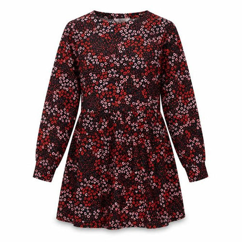 Miss Selfridge Womens Red Floral Polyester Skater Dress Size 4 Round Neck Pullover