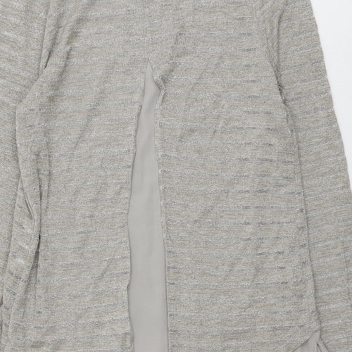 Oasis Womens Beige Round Neck Striped Polyester Pullover Jumper Size M