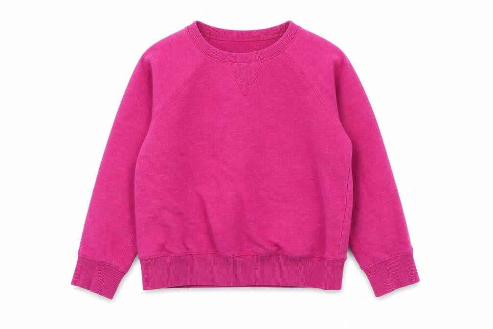 Front view of Next girls’ pink cotton pullover sweatshirt, size 9, years pullover