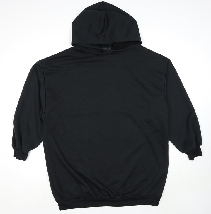 ASOS Womens Black Polyester Pullover Hoodie Size 10 Pullover