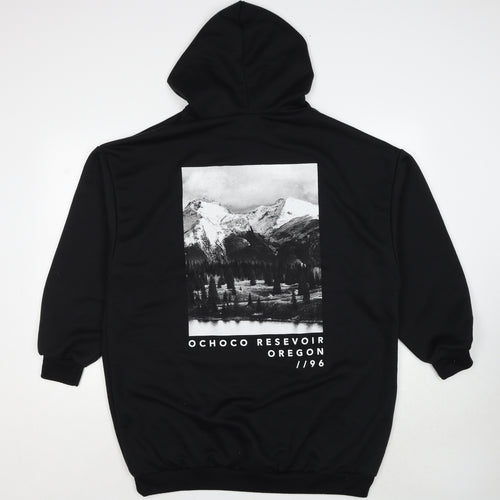 ASOS Womens Black Polyester Pullover Hoodie Size 10 Pullover