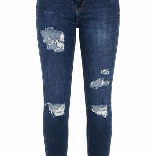 Topshop Womens Blue Cotton Skinny Jeans Size 26 in L32 in Regular Zip