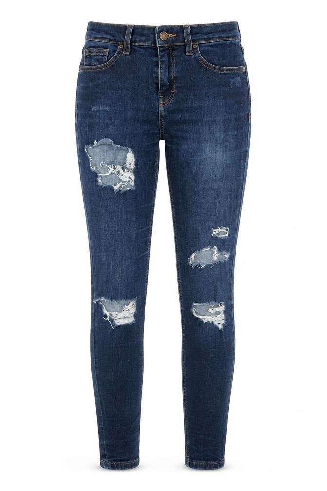 Topshop Womens Blue Cotton Skinny Jeans Size 26 in L32 in Regular Zip