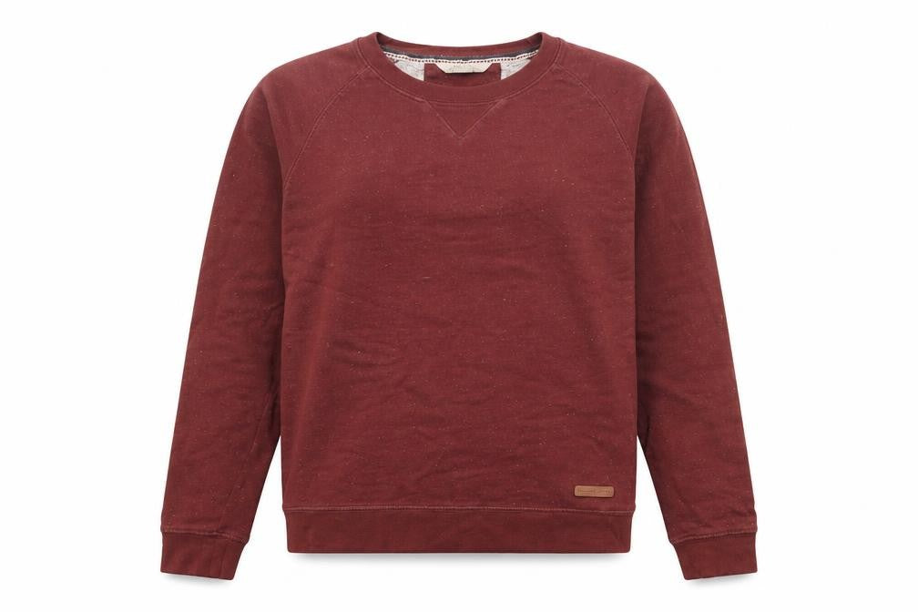 Front view of Selected Homme women’s brown cotton pullover sweatshirt, size M, pullover