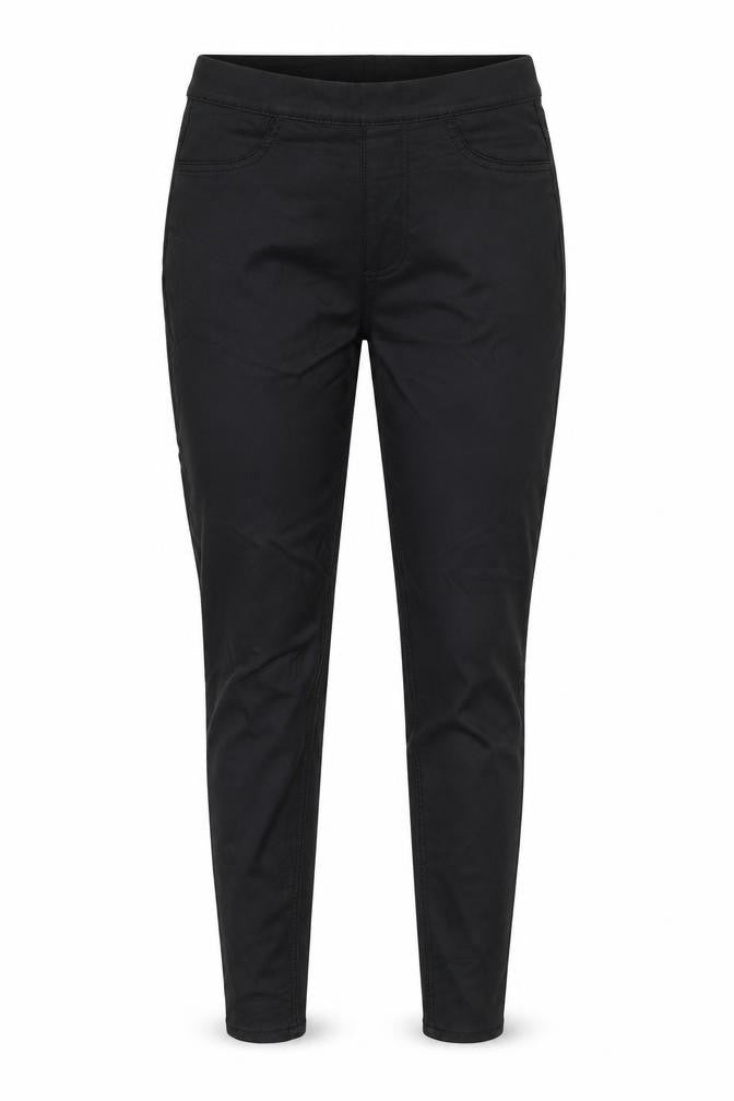 Front view of Marks & Spencer women’s beige viscose trousers, size UK 8, regular