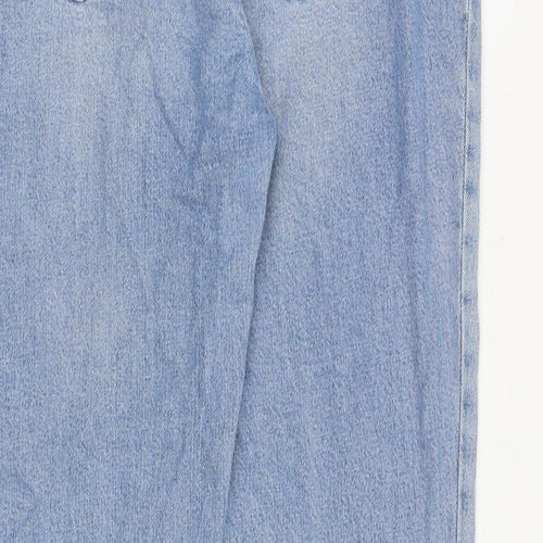ASOS Womens Blue Cotton Bootcut Jeans Size 34 in Regular Zip - Distressed Hems