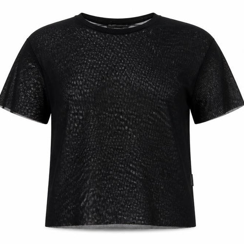 Pull&Bear Womens Black Polyester Basic T-Shirt Size S Round Neck