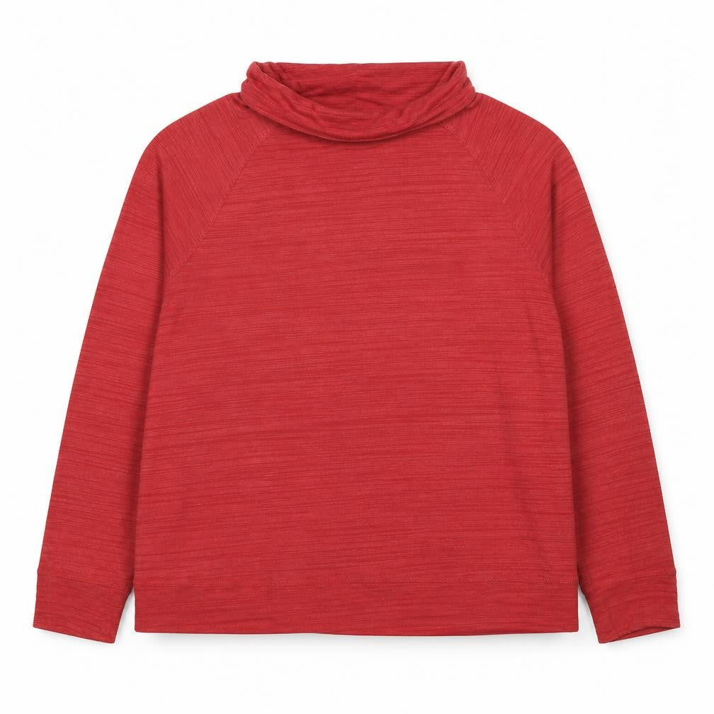 Front view of Next women’s red polyester pullover sweatshirt, size UK 14, pullover