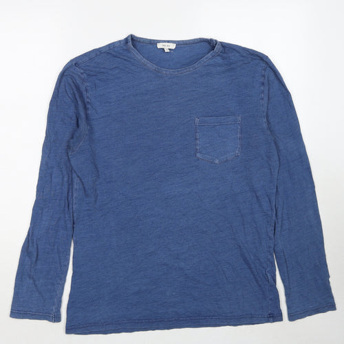 Reiss Mens Blue Polyester T-Shirt Size M Round Neck
