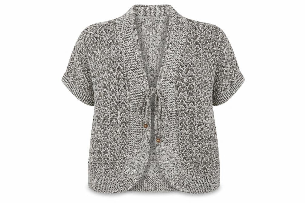 Front view of Gazelle women’s beige v-neck polyester jumper, size 2XL