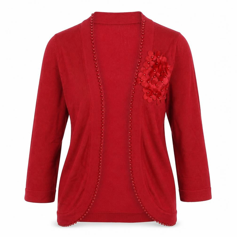 Minuet Womens Red V-Neck Viscose Cardigan Jumper Size 8