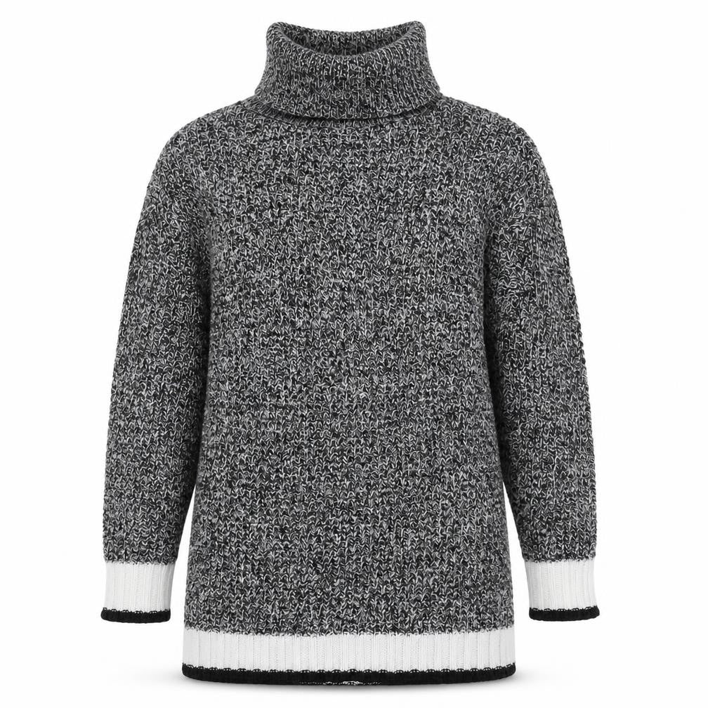Front view of Divided by H&M women’s grey roll neck acrylic jumper, size XS