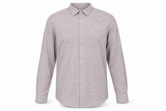Front view of Next men’s red polyester button-up, size 16, collared button