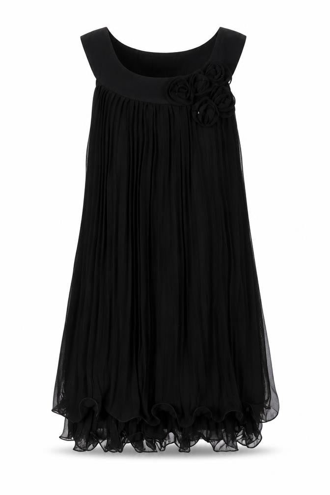 Front view of AX Paris women’s black polyester a-line, size UK 10, boat neck pullover