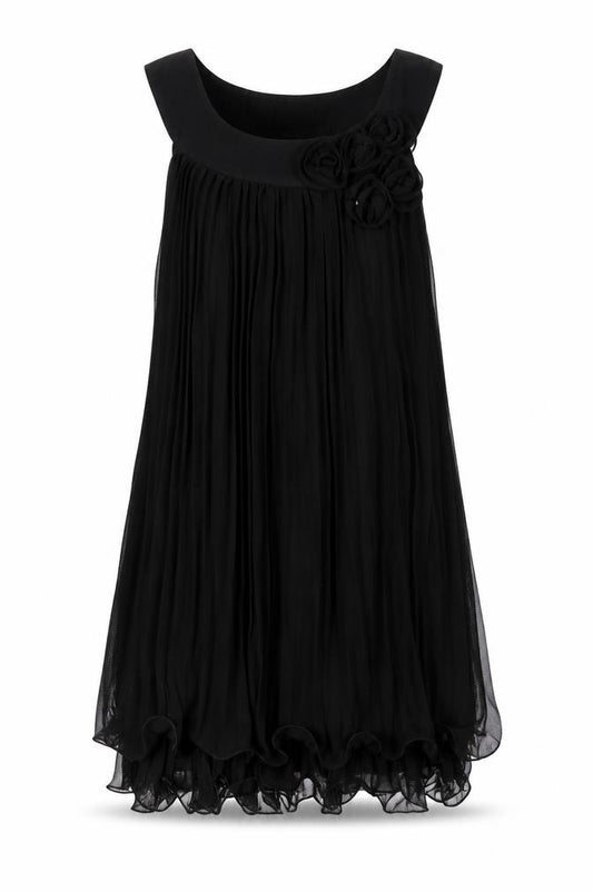Front view of AX Paris women’s black polyester a-line, size UK 10, boat neck pullover